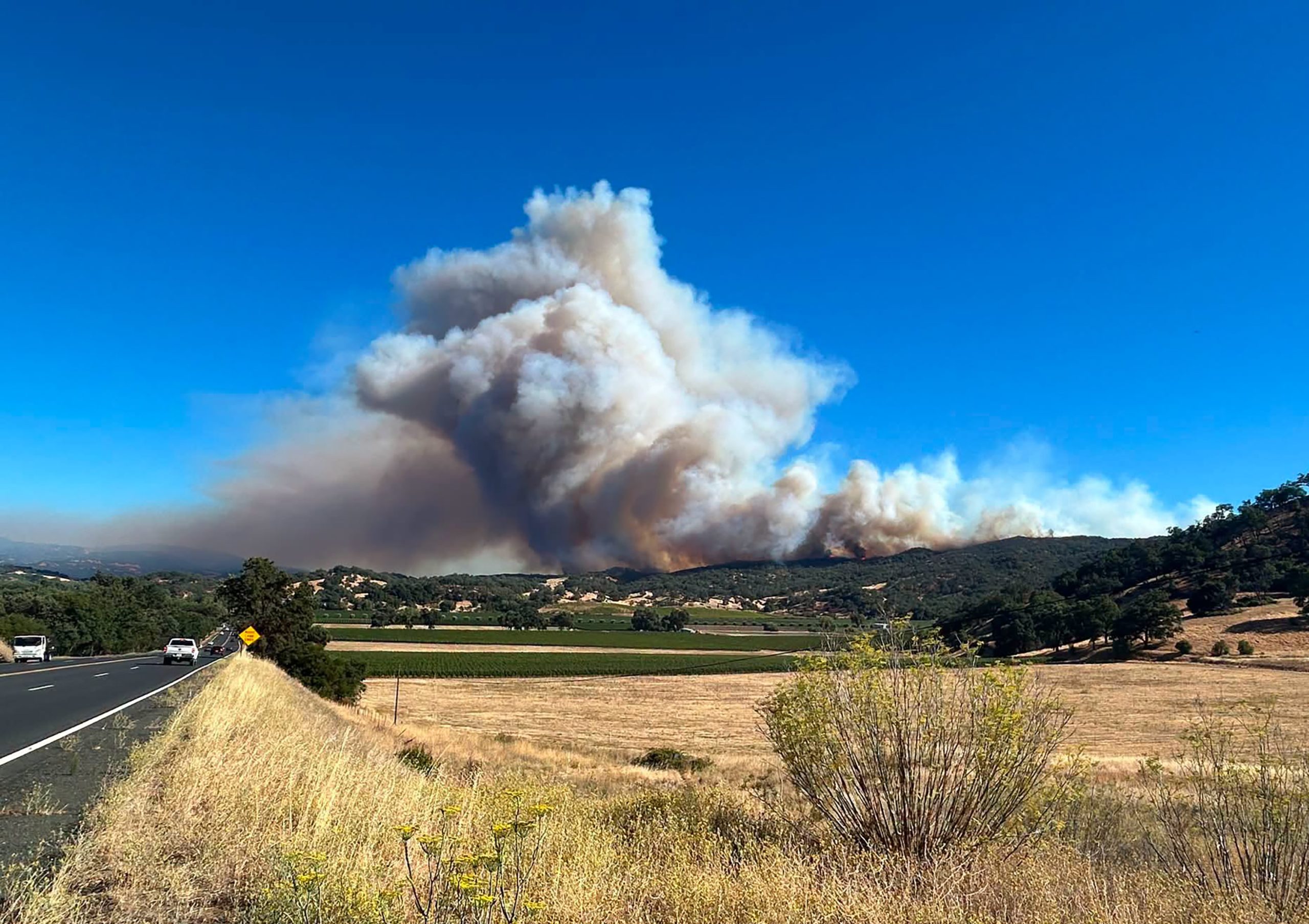 Evacuations grow as Feliz Fire surges to 501 acres in Mendocino County, closes U.S. 101